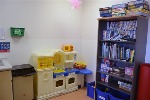 playroom shelves