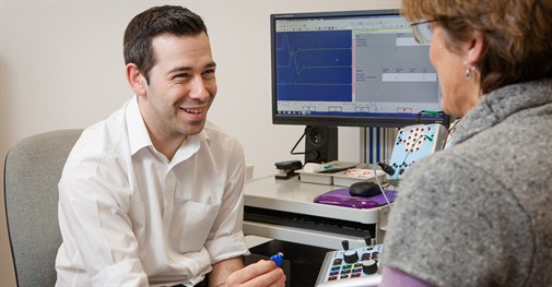 Patient at her Neurophysiology appointment