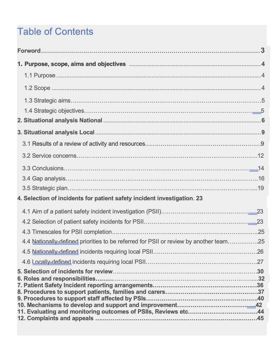 Patient Safety Incident Response Plan 2024/25