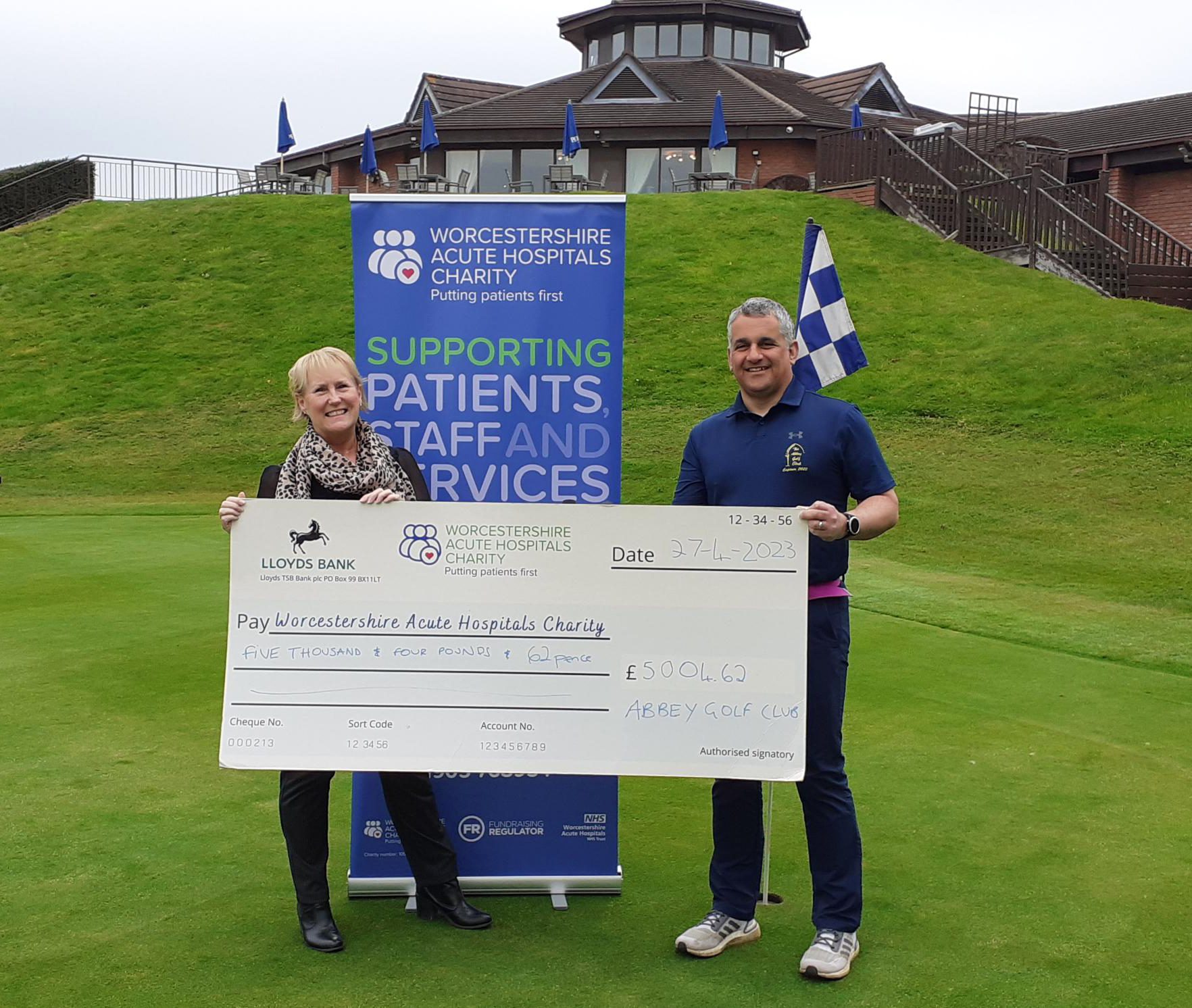 Captain of Abbey Golf Club has raised £5K for Worcestershire Acute Hospitals Charity.