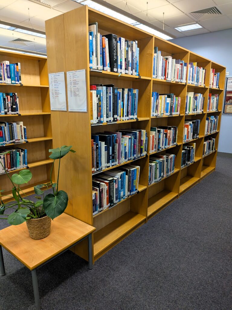 Image: Photo of the library bookshelves