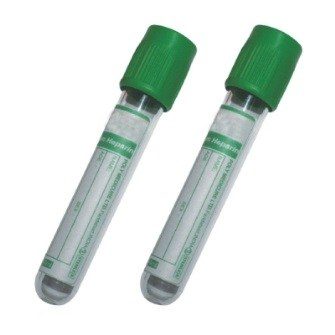 2 x lithium heparin green topped tubes
