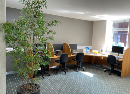 Image of Library Workspace PCs. 