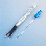 Pale blue topped wire per nasal swab
