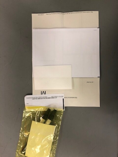 Microbiology samples packaged for the microbiology department.
