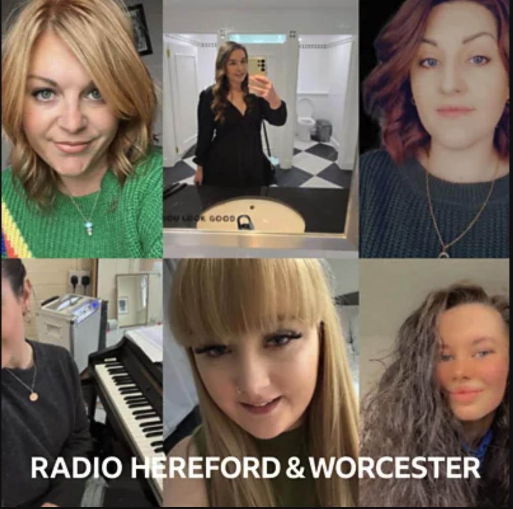 The faces of six women who told their story on the radio show with the words 'Radio Hereford and Worcester' below.