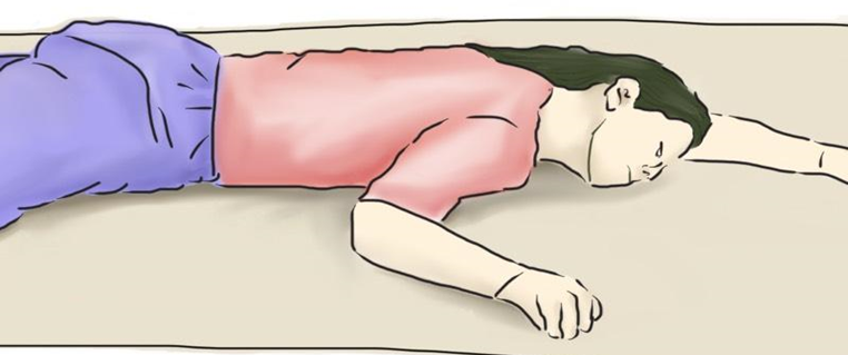 Diagram of person laying prone on their front