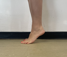Standing on tip toes