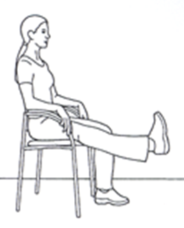 Person sat tall raising leg