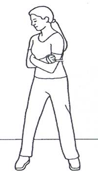 Person twisting from waist side to side