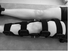 Leg in brace