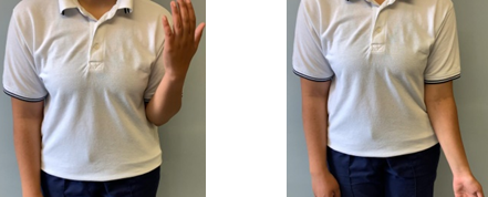 Image of person bending and flexing elbow to lift and straighten lower arm 