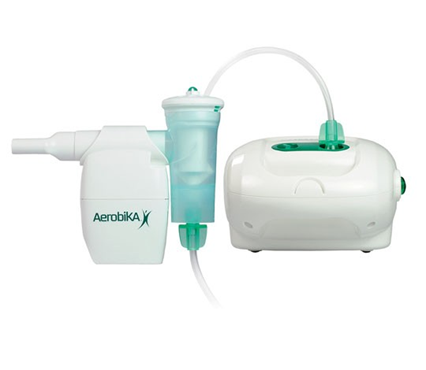 An image of an Aerobike chest clearing device linked to a nebuliser