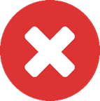 White cross (X) in a red circle