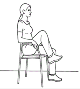 Person sat on chair marching with legs