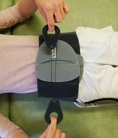Thumbs in thumb loops which are pulled to tighten 