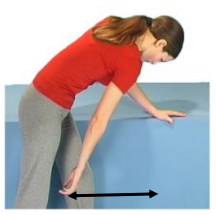 Image of person leaning on surface letting other arm swing like a pendulum to front and back