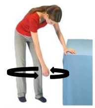 Image of person leaning on surface letting other arm swing like a pendulum in circles