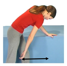Image of person leaning on surface letting other arm swing like a pendulum to front and back