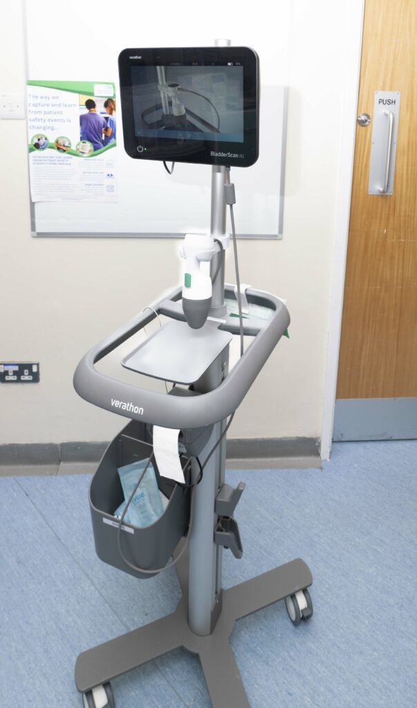 The new portable bladder scanner on the ward.
