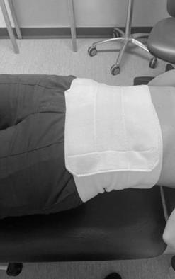 Image of abdominal binder in place