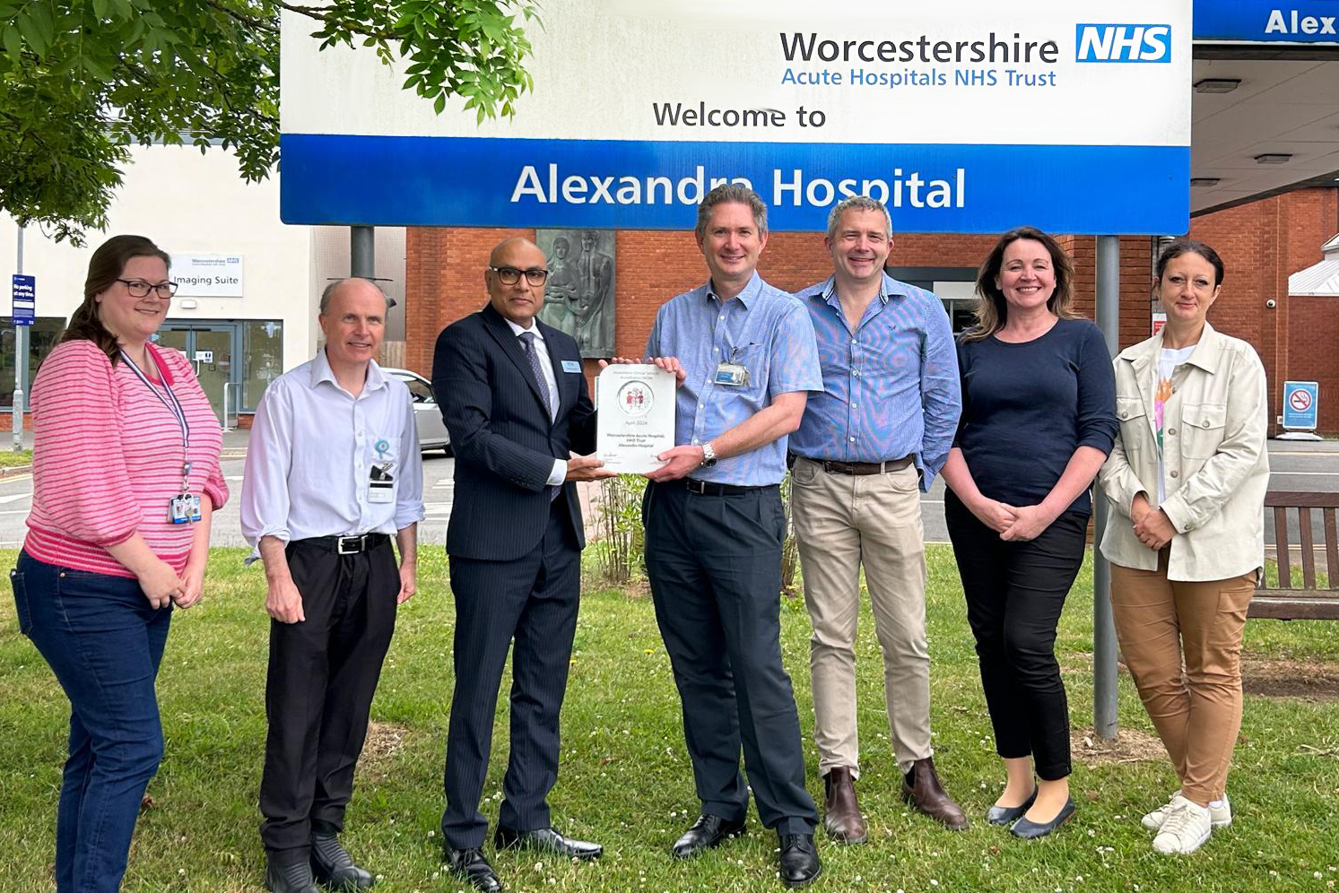 Left to right: Rachael Dolan, Consultant Anaesthetist; Aidan Norman, Consultant Anaesthetist; Sri Gummaraju, Royal College of Anaesthetists Council Member; Simon Garstang, Consultant Anaesthetist; David Whitelock, Consultant Anaesthetist; Jana Chorvatova, Specialty Doctor; and Dominika Kurec, Specialty Doctor.