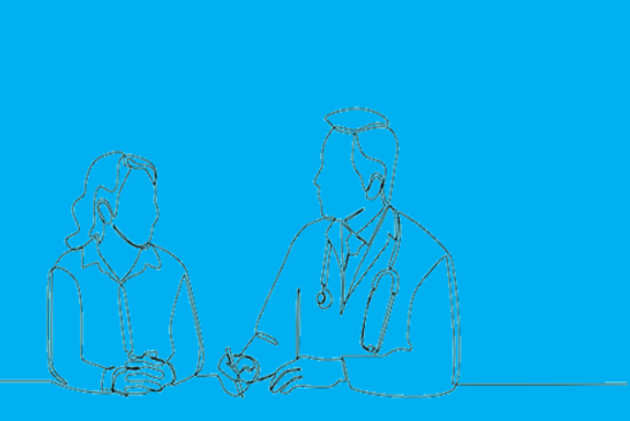 Two people having a discussion