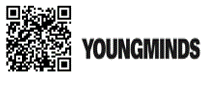 Image of a QR code which links to Young Minds Website for Young People