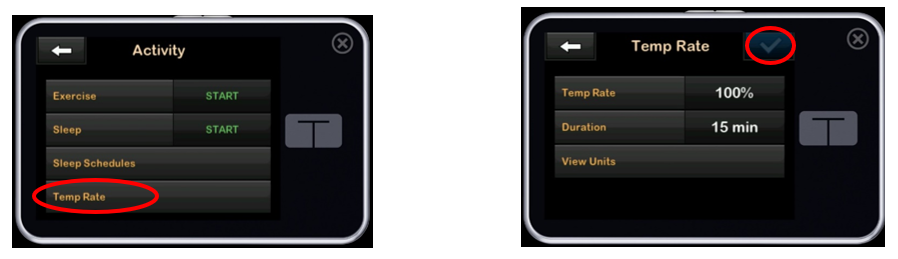 Image of two Tandem t:slim pump screens showing the following steps