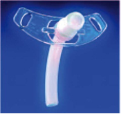 An image of a tracheostomy tube.