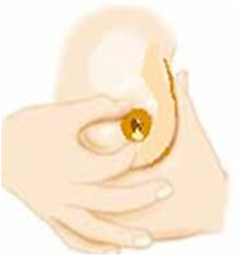 5. You may only get a few drops, or you may get nothing at all and that is normal. 1:4 people who try hand expressing don’t see any colostrum. If you do see drops, collect these drops on a spoon.