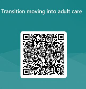 Image of a QR code - shows link to Transition into Adult Care questionnaire