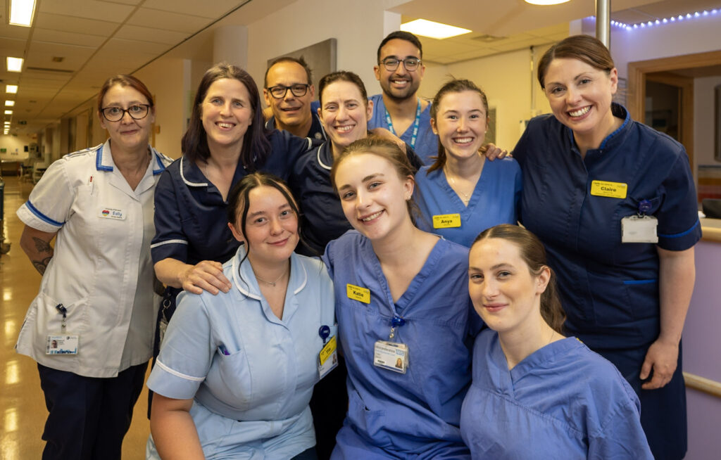 A group photo of the team of midwives and staff from the Delivery Suite