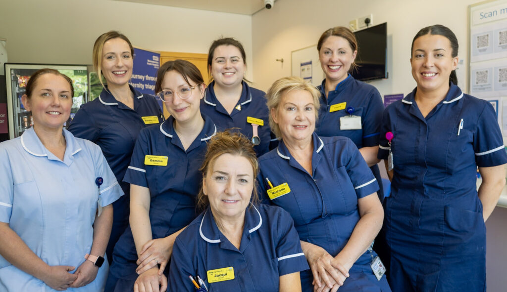 A group photo of the team of midwives