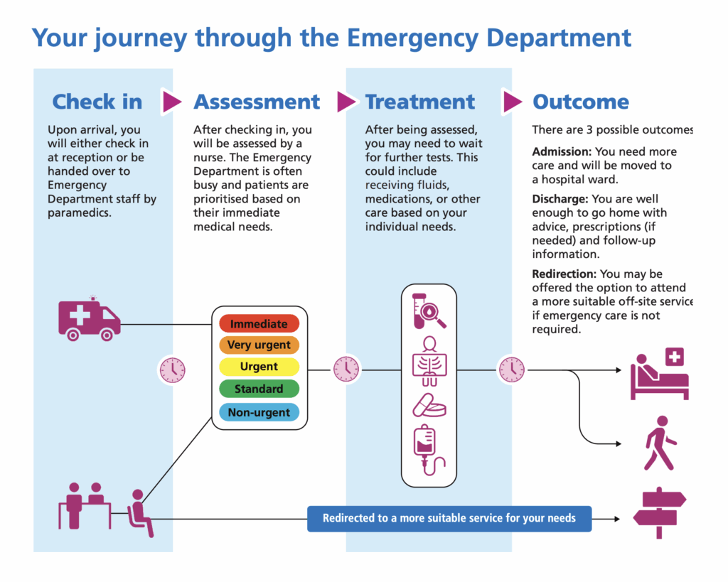 Image of a flowchart showing the flow through the Emergency Department