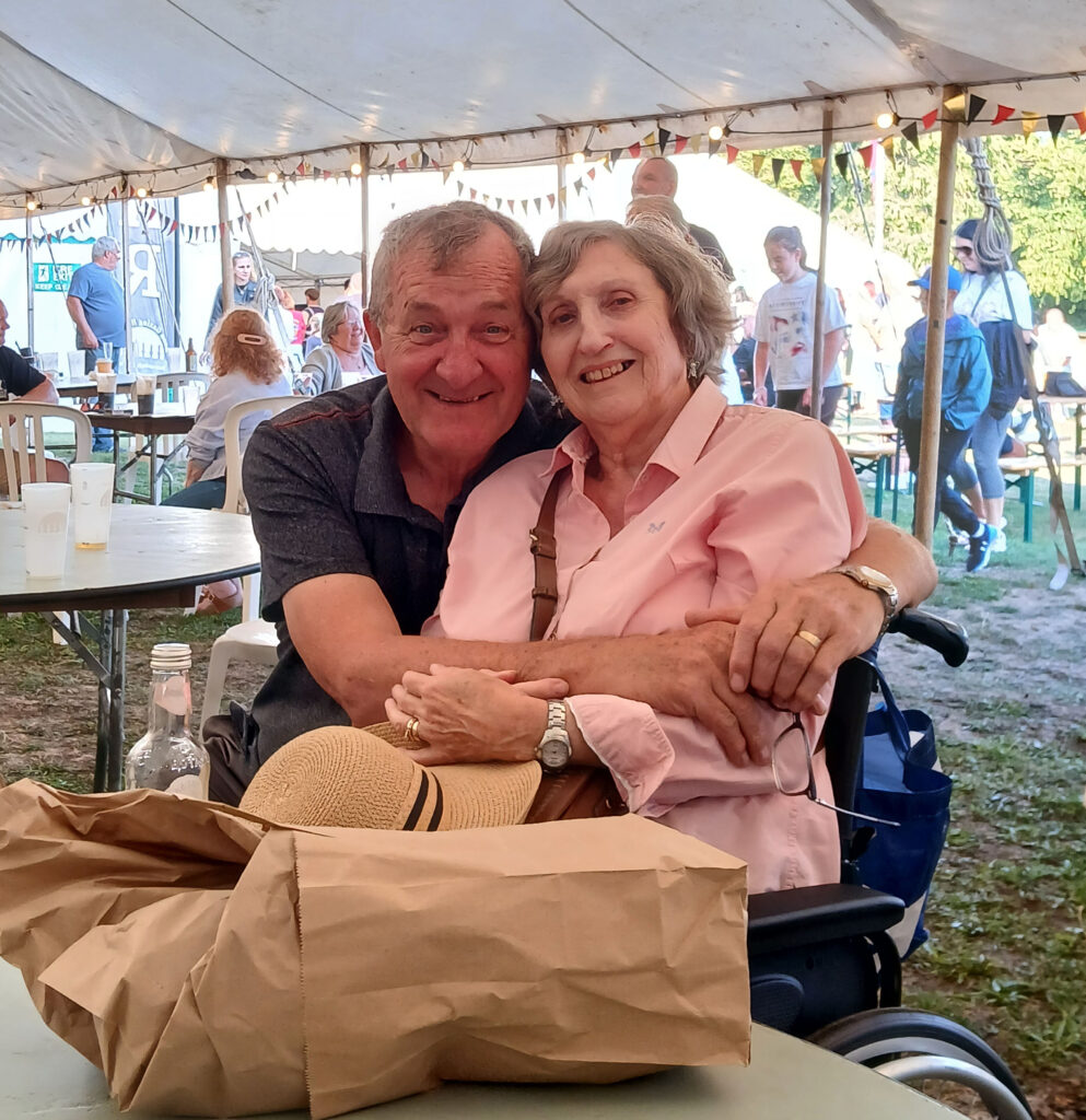 Sylvia with her husband Andrew during her recovery