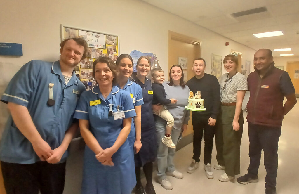 Reese with the Children's Clinic team who cared for him at Worcestershire Royal Hospital.