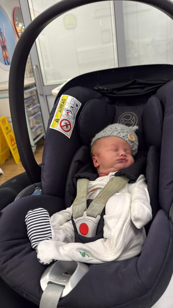 Thomas going home after treatment.