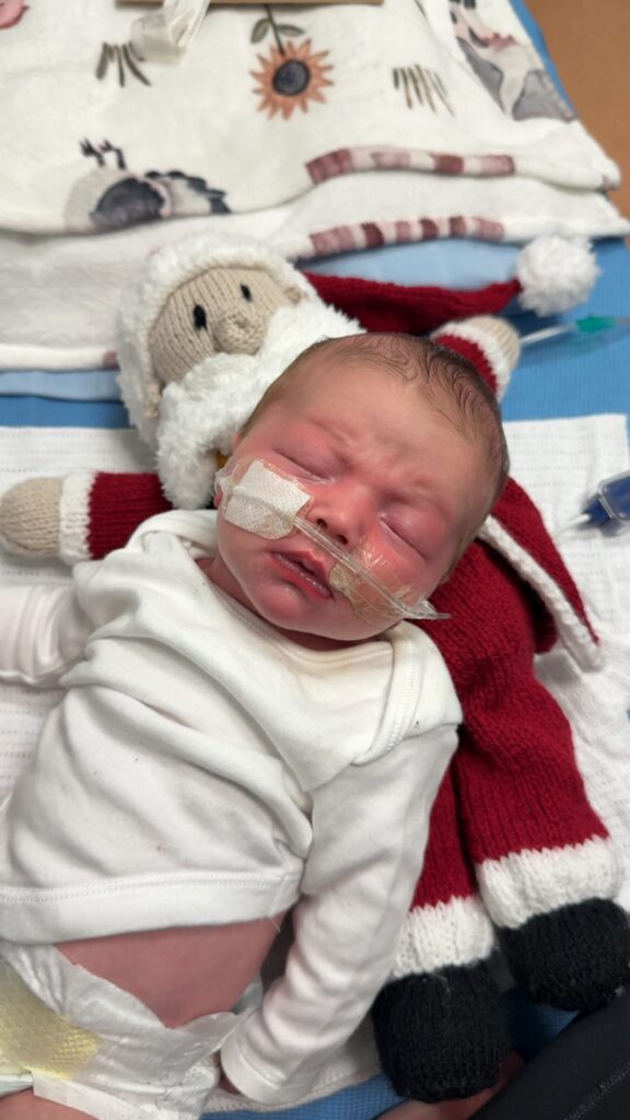 Thomas in hospital on Christmas Day.