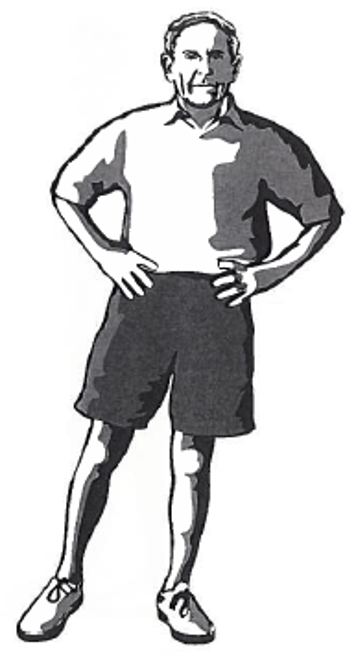 Picture of a person standing whilst taking side steps