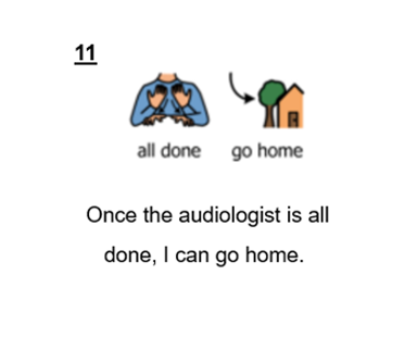An image of the audiologist will let you know when it is all done. You can then go home.
