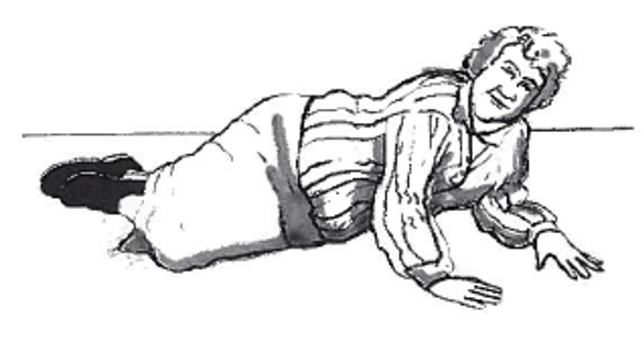 Picture of person easing up on their elbows