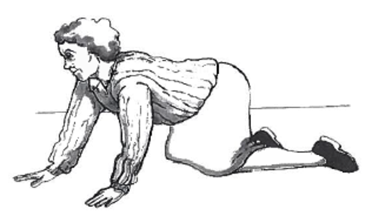 Picture of person crawling on the floor using hands and knees