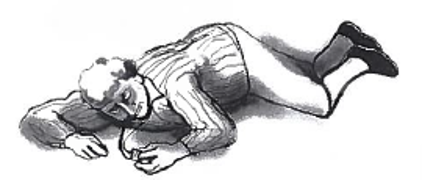 Picture of person pressing their pendant alarm