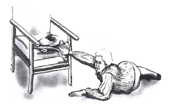 Picture of person found some clothing on a chair to use to keep warm