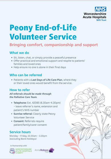 Poster about the volunteer service
