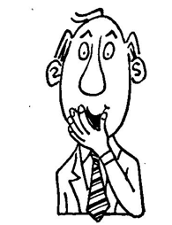 A drawing of a person, covering the mouth when speaking