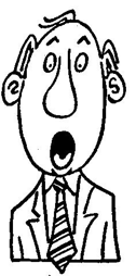 A drawing of person, shouting 