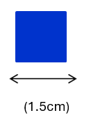 A drawing illustrating the size of food pieces
