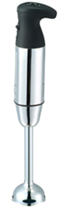 A photograph of a hand held blender